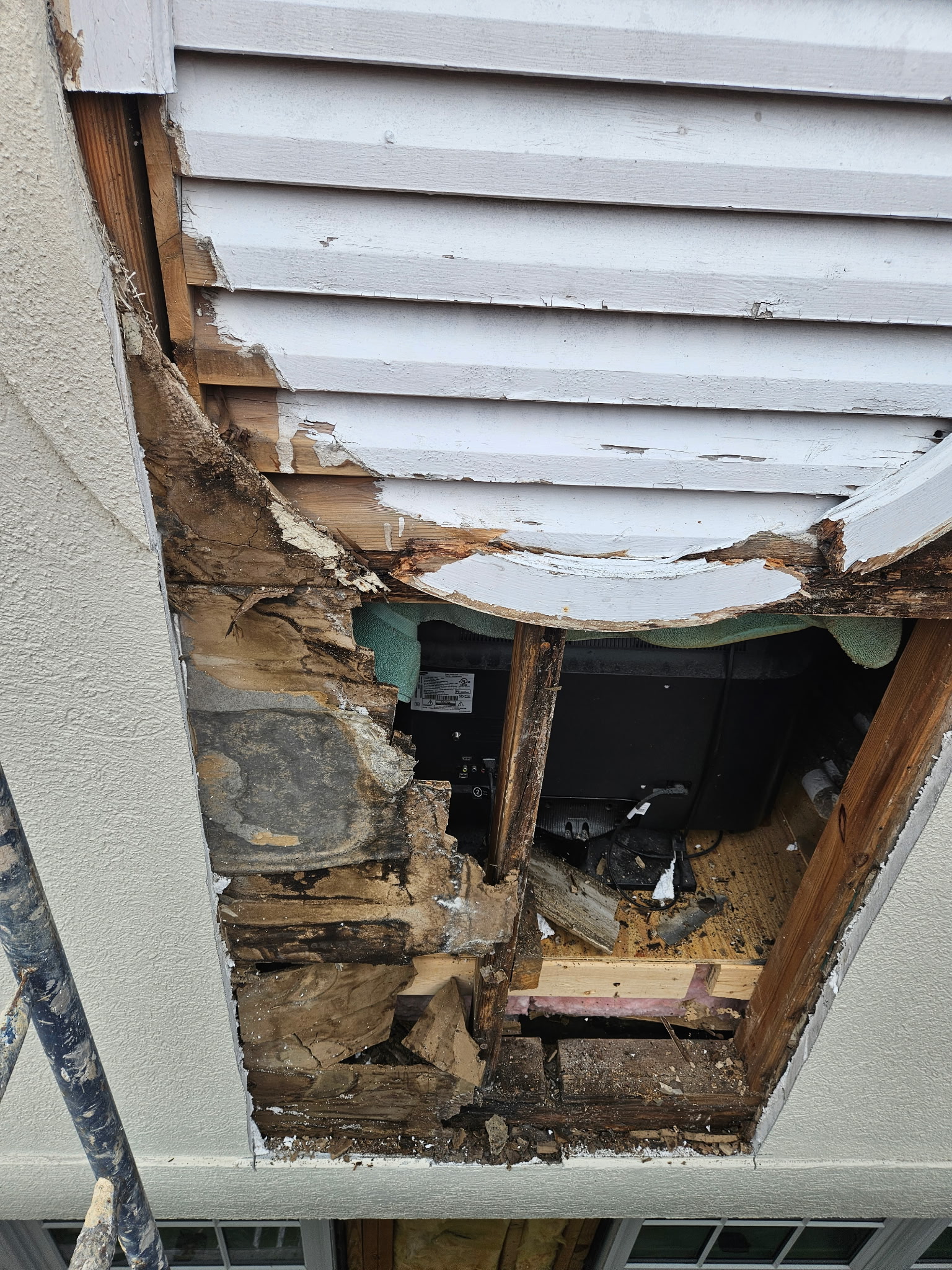 Damaged framing and substrate under EIFS, Hampton Roads